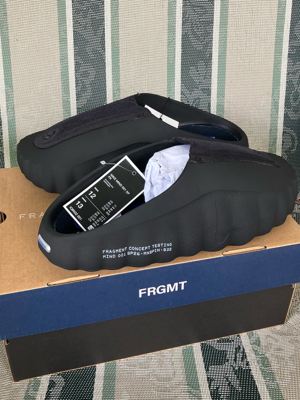 Nike Mind 001 Slide Black Fragment - Size 12